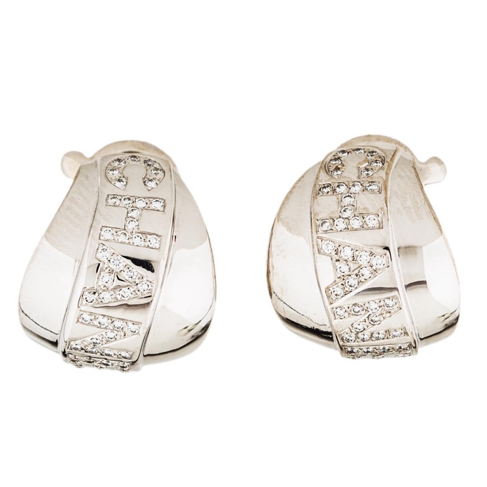 18K Chanel Bolduc white gold & Diamond Earrings